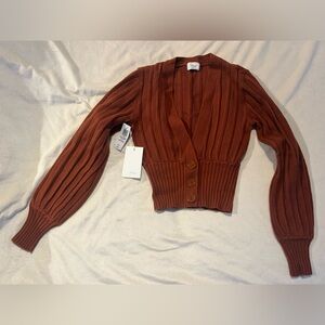 Aritzia Wilfred BNWT Thais Cardigan XS Burnt Orange
